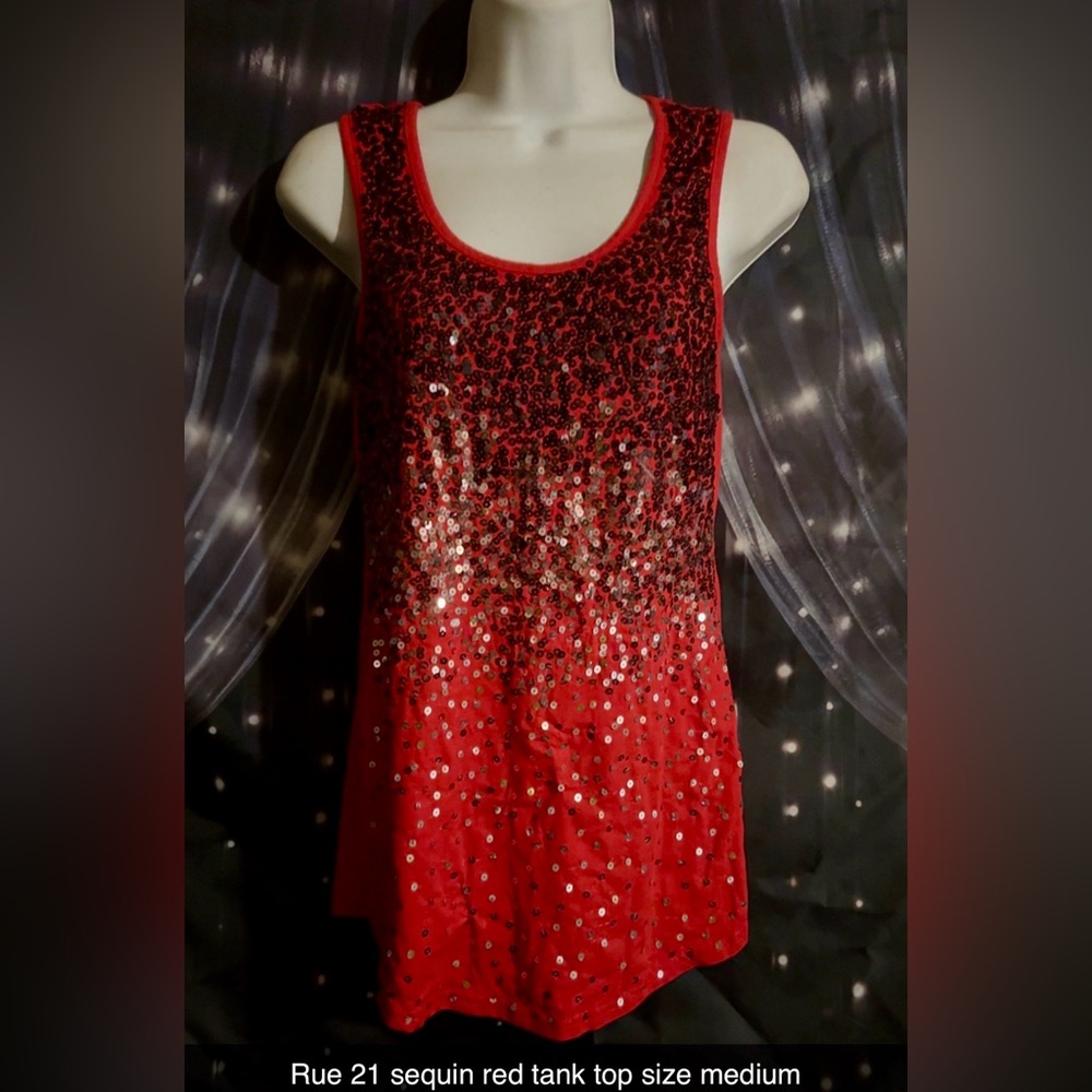 Red Sequin Tank Top